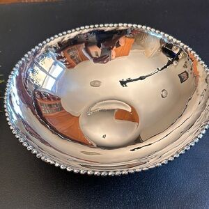 Mariposa Silver coated Beaded Serveware Bowl